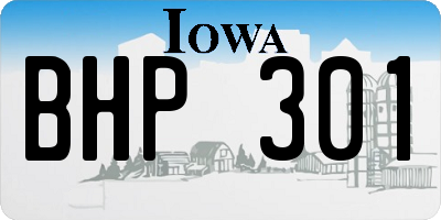 IA license plate BHP301