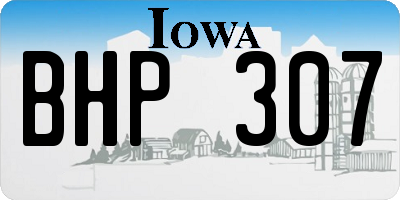 IA license plate BHP307