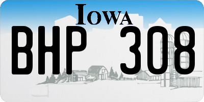 IA license plate BHP308