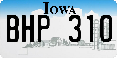 IA license plate BHP310