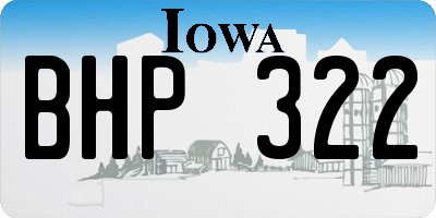 IA license plate BHP322