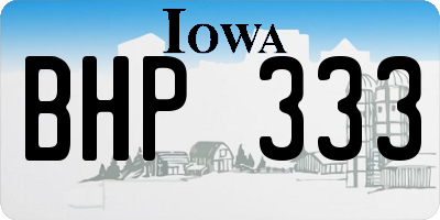IA license plate BHP333