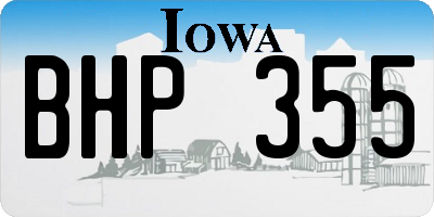 IA license plate BHP355