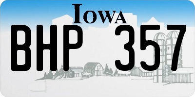 IA license plate BHP357