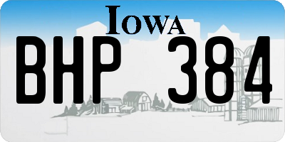 IA license plate BHP384