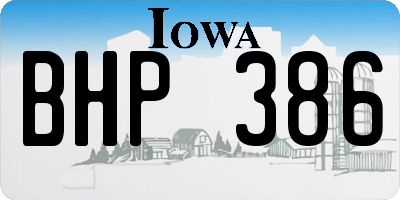IA license plate BHP386