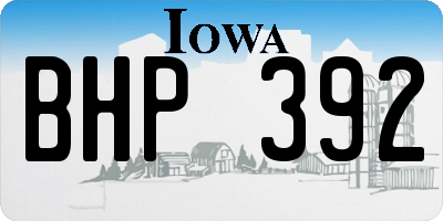 IA license plate BHP392