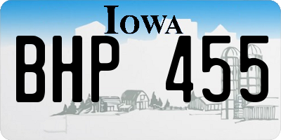IA license plate BHP455