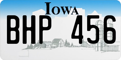 IA license plate BHP456