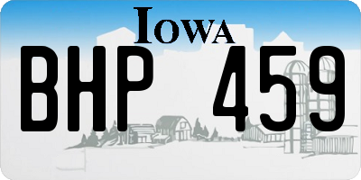 IA license plate BHP459