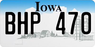 IA license plate BHP470
