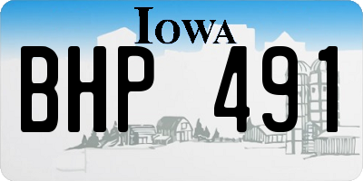 IA license plate BHP491