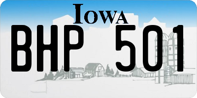IA license plate BHP501