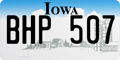 IA license plate BHP507