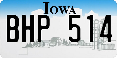 IA license plate BHP514