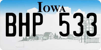 IA license plate BHP533