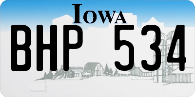 IA license plate BHP534