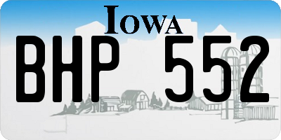 IA license plate BHP552