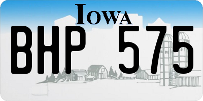 IA license plate BHP575