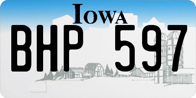 IA license plate BHP597
