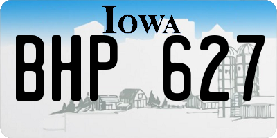 IA license plate BHP627