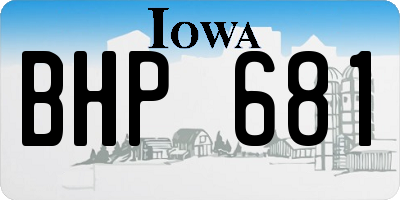 IA license plate BHP681