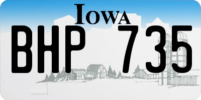 IA license plate BHP735