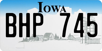 IA license plate BHP745