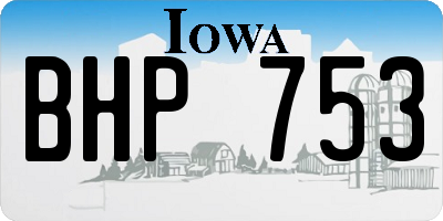 IA license plate BHP753