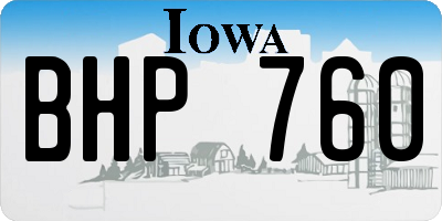 IA license plate BHP760
