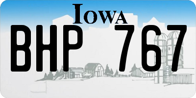 IA license plate BHP767