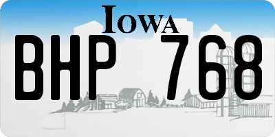 IA license plate BHP768