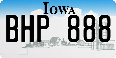 IA license plate BHP888