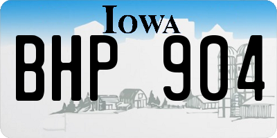 IA license plate BHP904