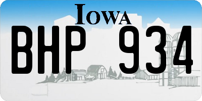 IA license plate BHP934