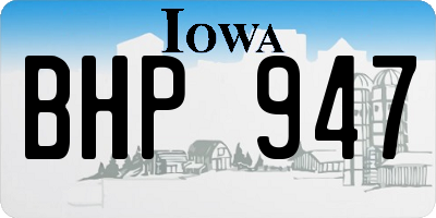 IA license plate BHP947