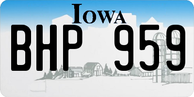 IA license plate BHP959