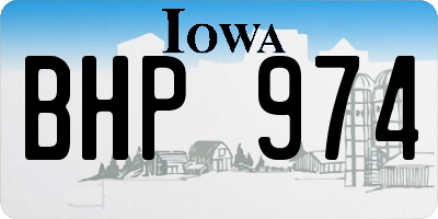 IA license plate BHP974