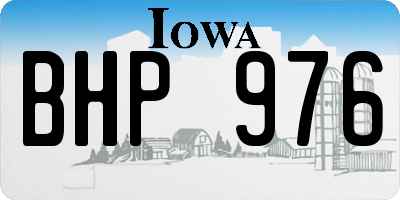 IA license plate BHP976