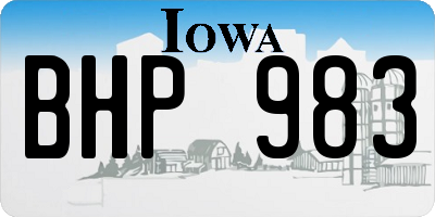 IA license plate BHP983