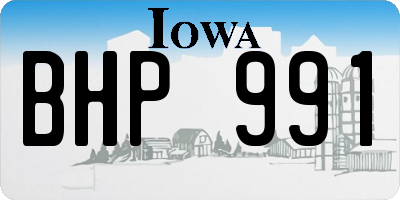 IA license plate BHP991
