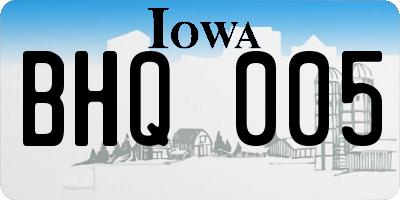 IA license plate BHQ005