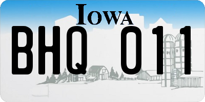 IA license plate BHQ011