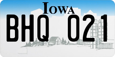 IA license plate BHQ021