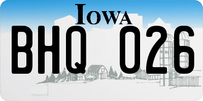 IA license plate BHQ026