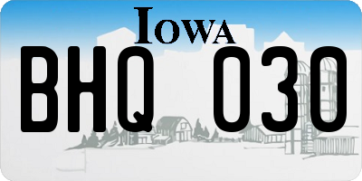 IA license plate BHQ030