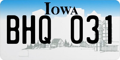 IA license plate BHQ031