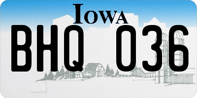 IA license plate BHQ036