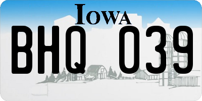IA license plate BHQ039
