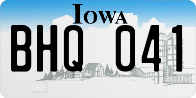IA license plate BHQ041